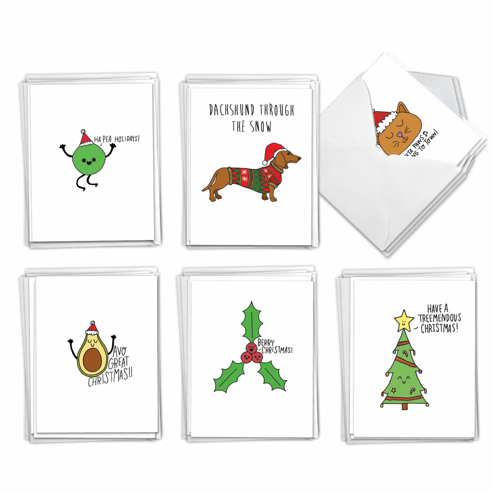  Funny Christmas Workout Card with Envelopes, Humor