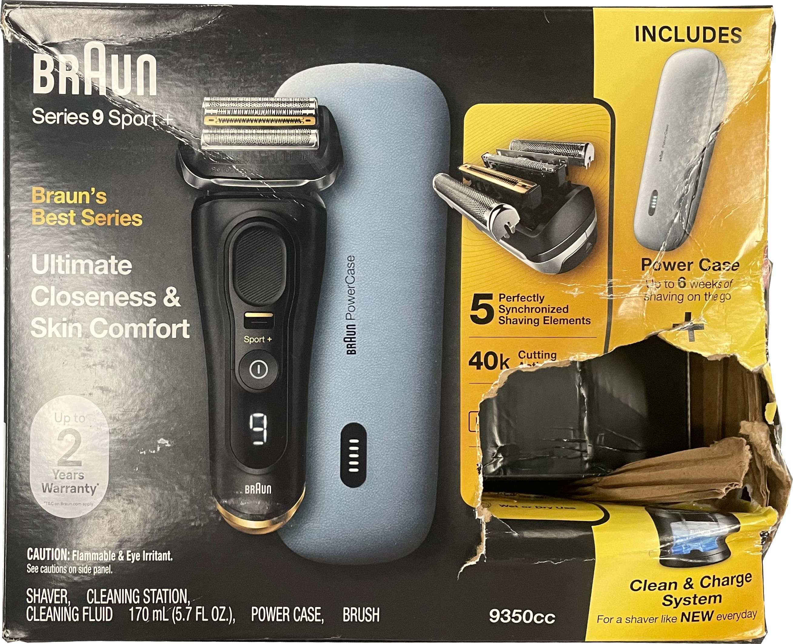Braun Series 9 Sport+ Shaver w/ Clean & Charge System BOX