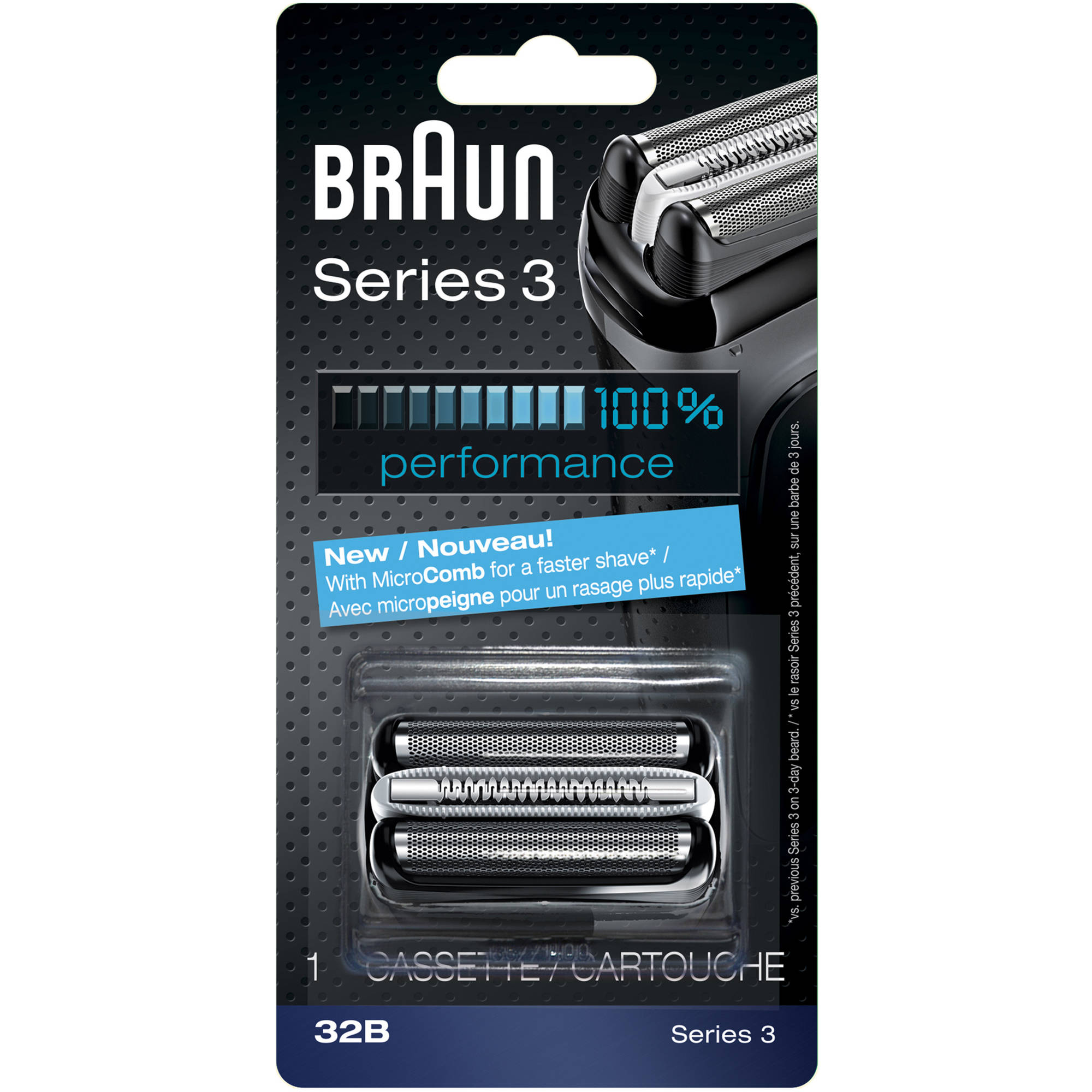 Braun Shaving Head Replacement Cassette 32B Series 3, 100 Performance