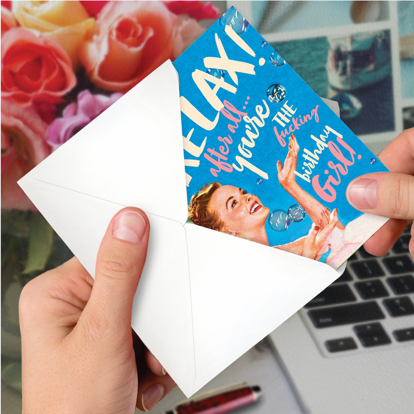 NobleWorks Bunny Selfies C2750BDG-C3x1 Carte D'anniversaire 3 Ans Avec Enveloppe