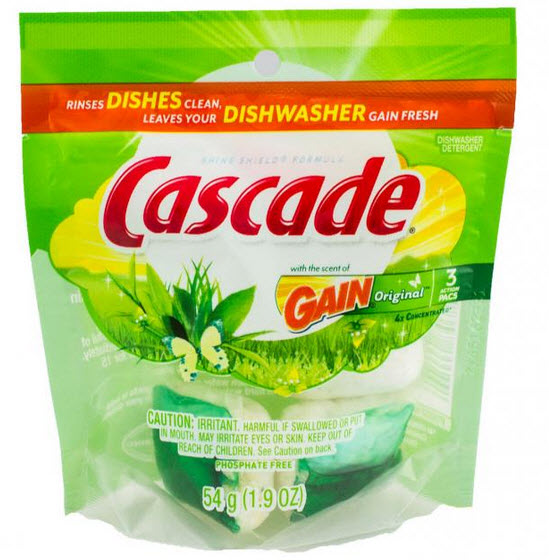 Cascade Action Pacs Dishwasher Detergent with Gain Scent 3 Count Each