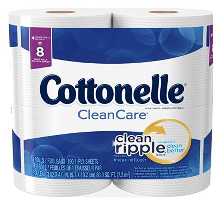 Cottonelle Clean Care Toilet Paper, 190 Sheets Per Roll, 4 Count ...