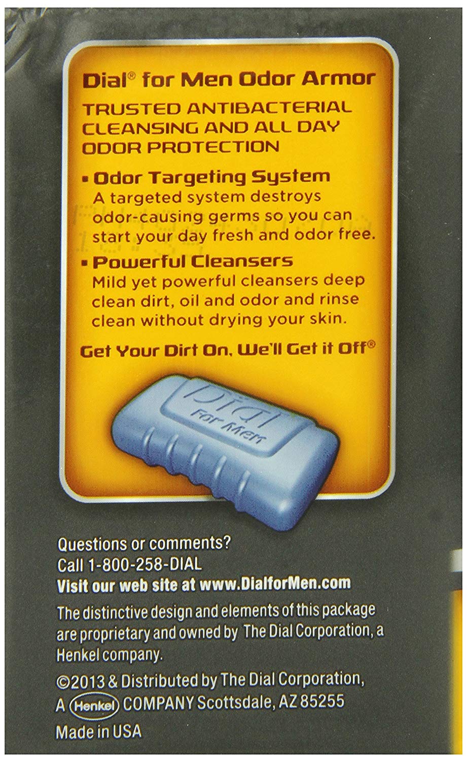 Dial for Men Odor Armor Antibacterial Soap, 3ct, 4 oz Bars eBay