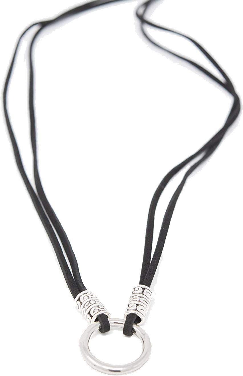 Eyeglasses Holder Loop Necklace Leather for Men and Women Free Pouch