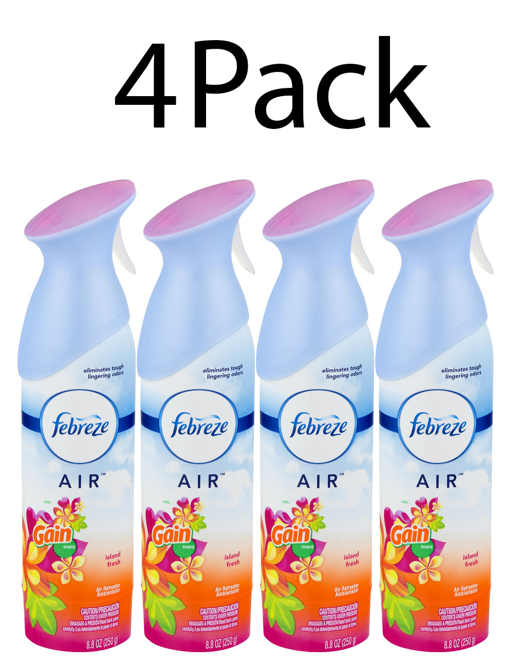 Febreze AIR Effects Air Freshener w/Gain Island Fresh Scent, 4 Pack