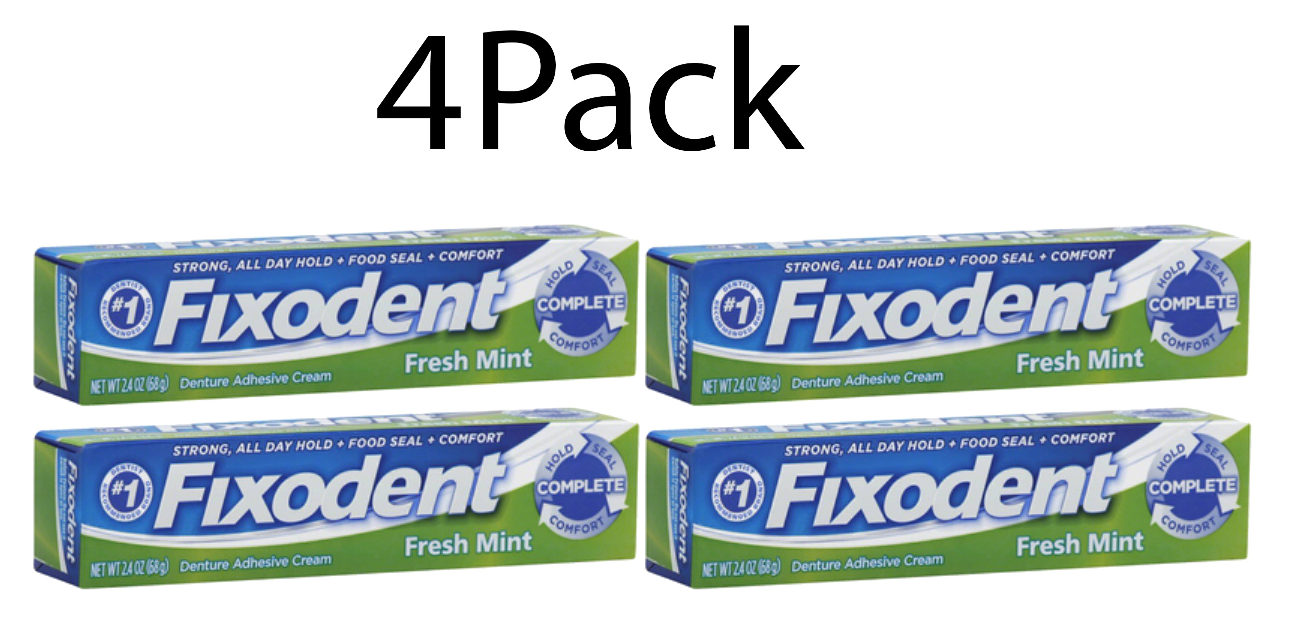 Fixodent Complete Fresh Mint Denture Adhesive Cream 2.4oz, 4 Pack eBay