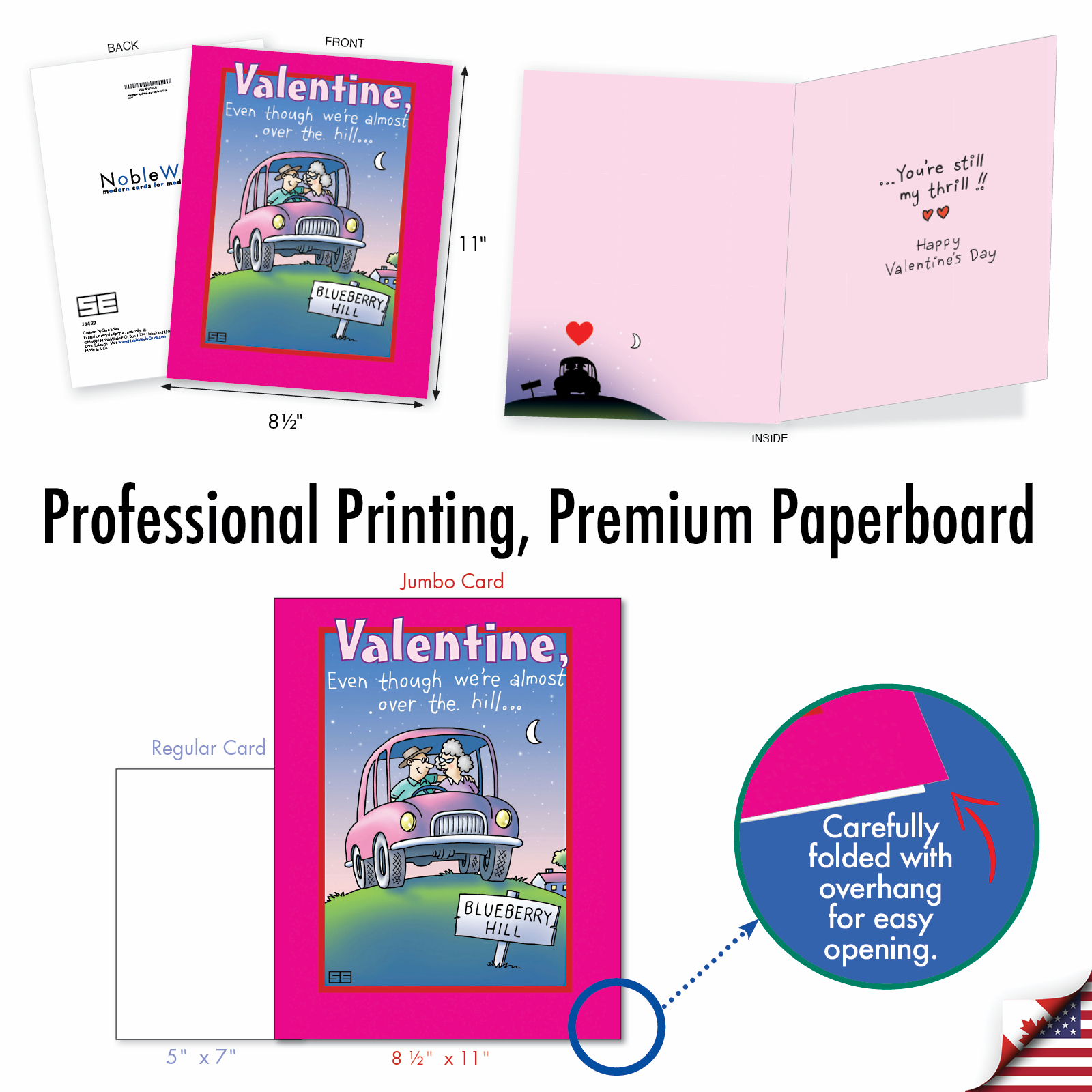 J2427 Jumbo Funny Valentines Day Card: Over the Hill My
