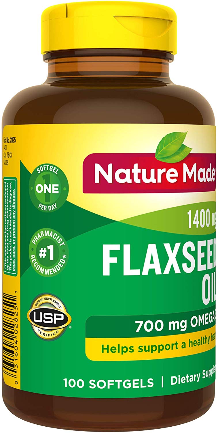 Nature Made Flaxseed Oil 1,400 mg Softgels, 300 Count ...