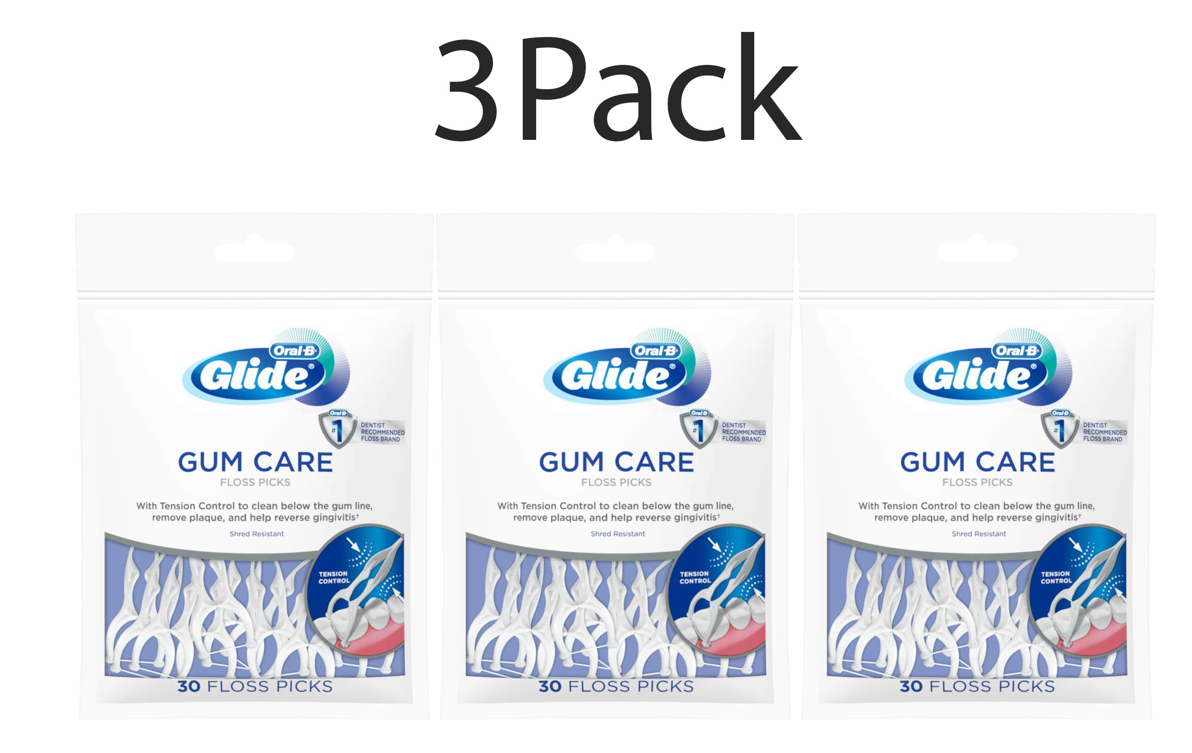 Oral B Glide Gum Care Floss Picks, 30ct 3 Pack 37000201984 | EBay