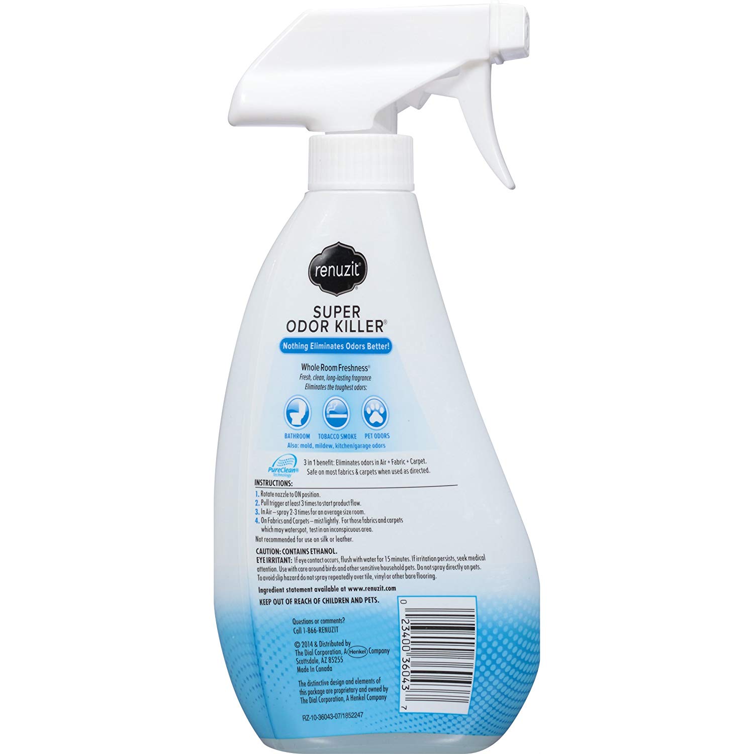 Renuzit Super Odor Killer Odor Neutralizer Spray, Pure Breeze 13 Oz NEW